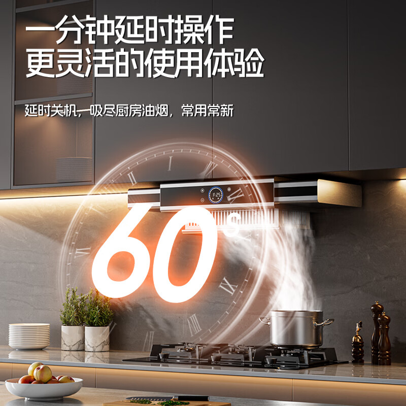 DELUNA【高端】变频升降式中岛式油烟机开放式厨房岛台吧台别墅西餐厅欧式顶吸式静音大吸力吊装抽烟机 【中岛式烟灶套装】配三眼猛火灶 液化气