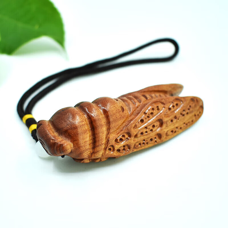 奢西欧竹节手把件木雕一鸣惊人知了蝉挂件节节高升工艺品文玩把玩