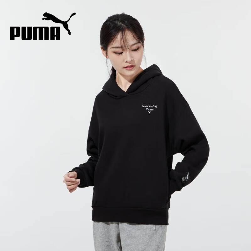 彪马（PUMA）加绒保暖加厚卫衣女装秋冬款上衣套头衫外套 534397-01 S码