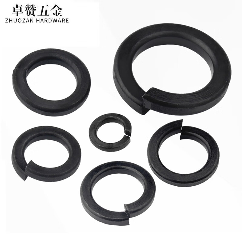 卓赞 碳钢发黑8.8级弹垫 高强度弹簧垫圈 螺丝垫片 高强弹垫 M10(500个)