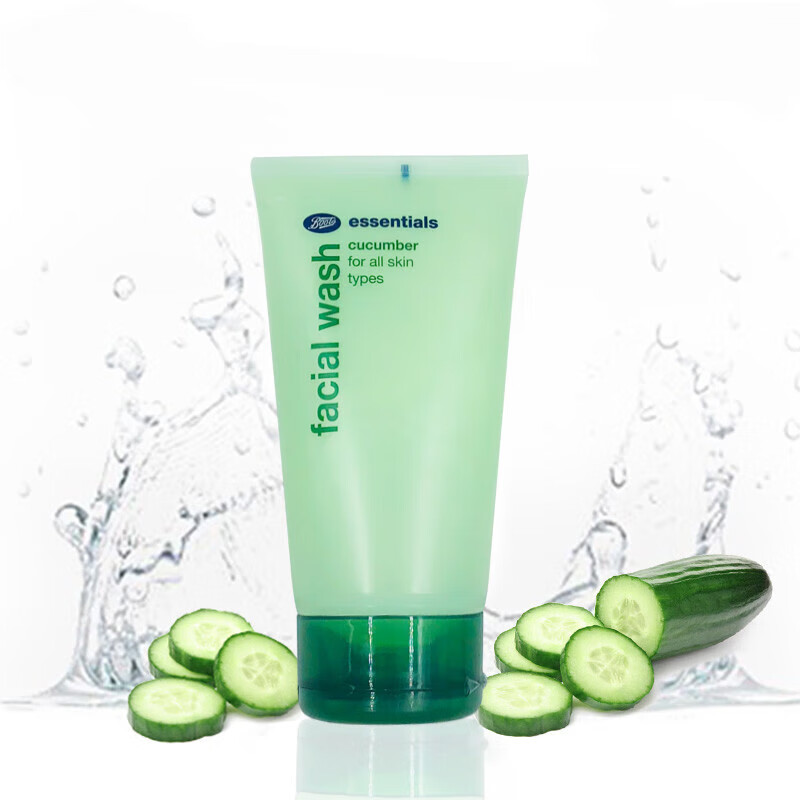 boots小黄瓜清爽保湿洗面奶150ml洁面乳清洁控油温和补水保湿 默 保湿