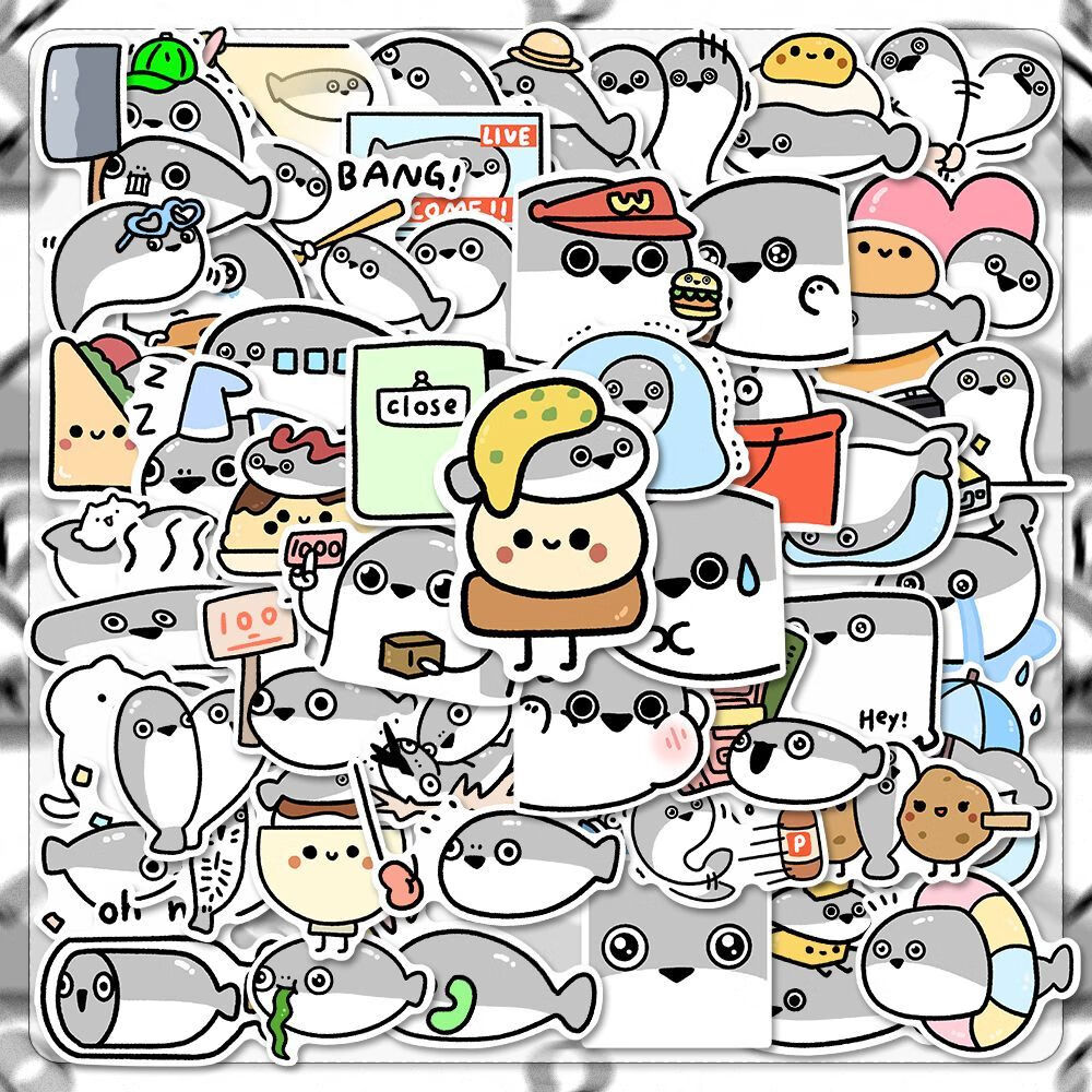 世宜得萨卡班甲鱼贴纸112张原创表情包搞怪笔记本电脑手机壳贴画纸晟