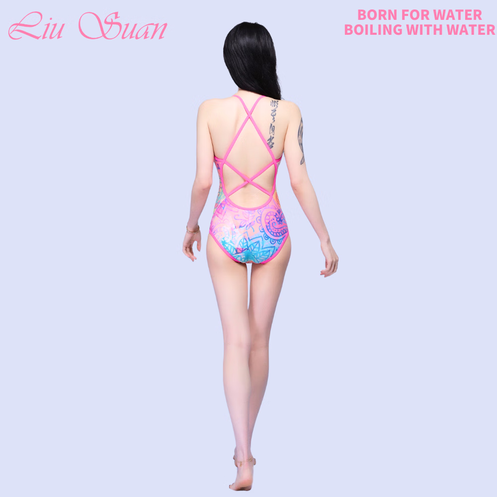 鎏酸游泳女士泳衣遮肉遮肚性感显瘦大码泳衣女【腰果花】 XL 120-135斤