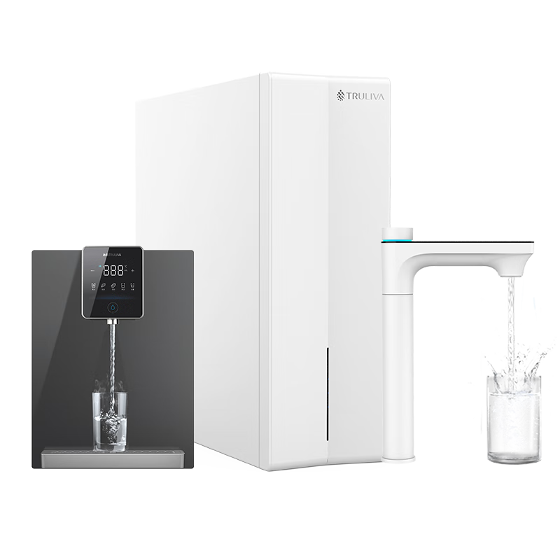 沁园净水器家用双子芯1200G 8年RO过滤器 直饮净饮一体机UR-S61296+加热壁挂管线机W-O5411 两件套