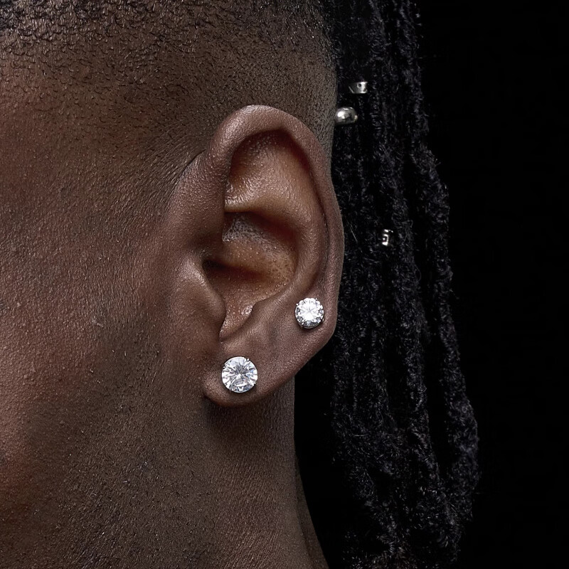 胖东来同款磁吸耳钉男无耳洞轻奢感爆闪免打孔无孔钻石耳夹 8mm/一对 无需耳洞