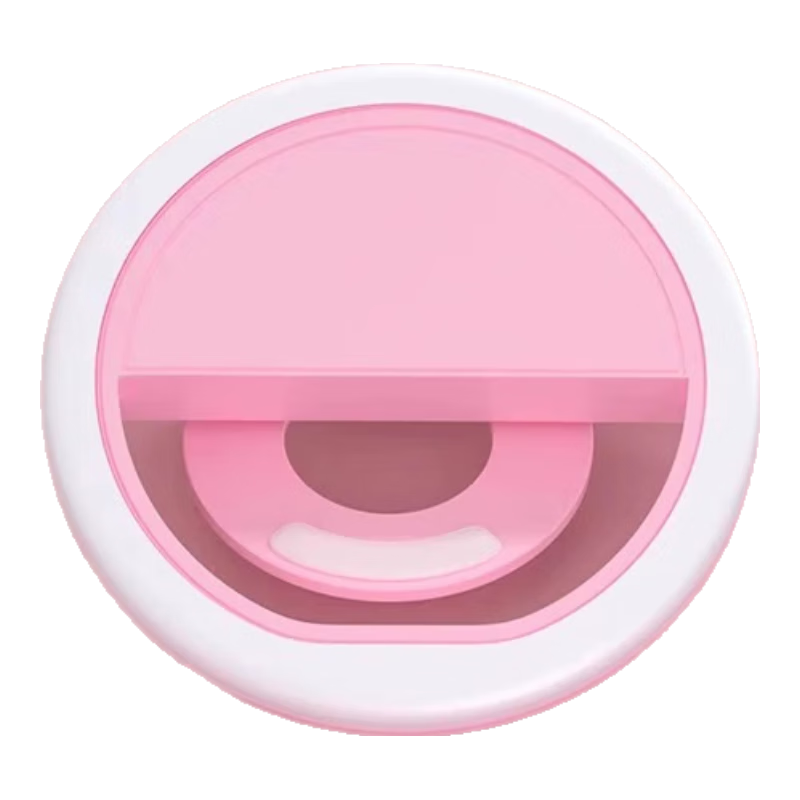 【全网爆款】补光灯自拍神器 手机直播三档调节美颜嫩肤 小型迷你便携 糖果粉1个【三档补光 美颜嫩肤】送充电线