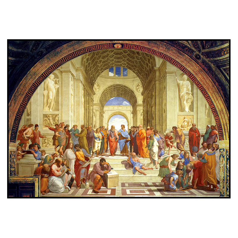 大仟印像名画拉斐尔雅典学院派文艺复兴油画客厅欧式古典宫廷人物酒店