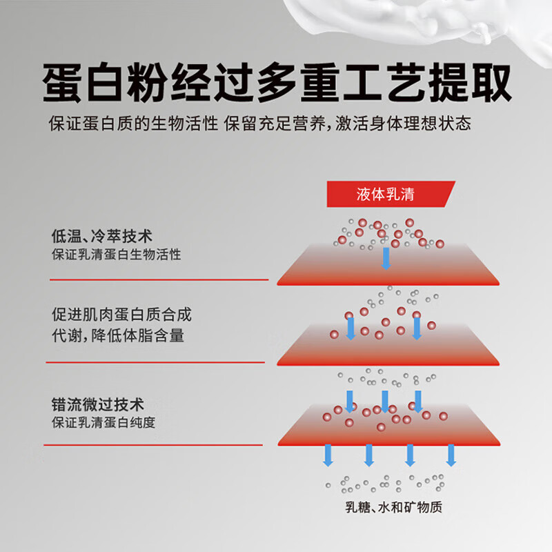 六星（SIXSTAR）肌肉科技益生菌乳清蛋白粉浓缩分离水解便携袋装搭配健身键肌运动 复合蛋白粉1磅【乳酸菌风味】