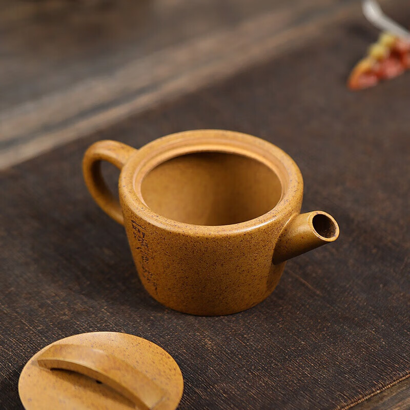 陶小碗古龙窑柴烧汉瓦原矿段泥手工刻画宜兴紫砂壶家用功夫茶具礼品 汉瓦 180ml