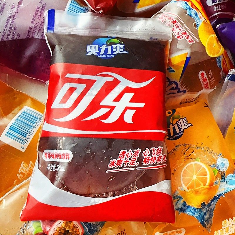 冰袋刨冰袋装饮料8090后怀旧零食夏日经典冰水批发 可乐味 整箱50袋装