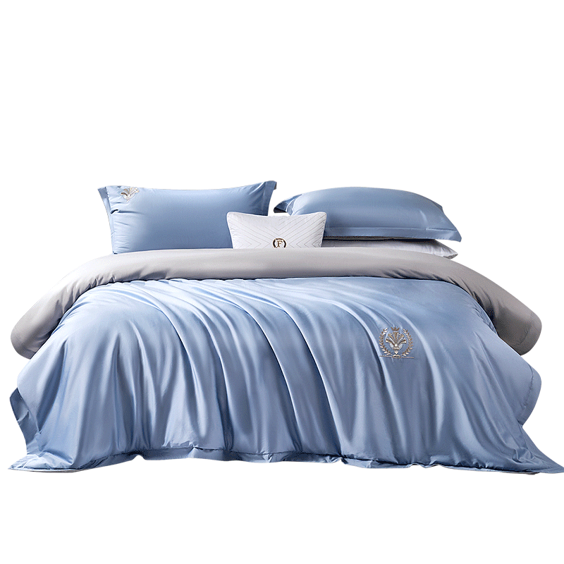 富安娜单件被套 60S长绒棉全棉贡缎被套 单人学生宿舍床品152*210cm