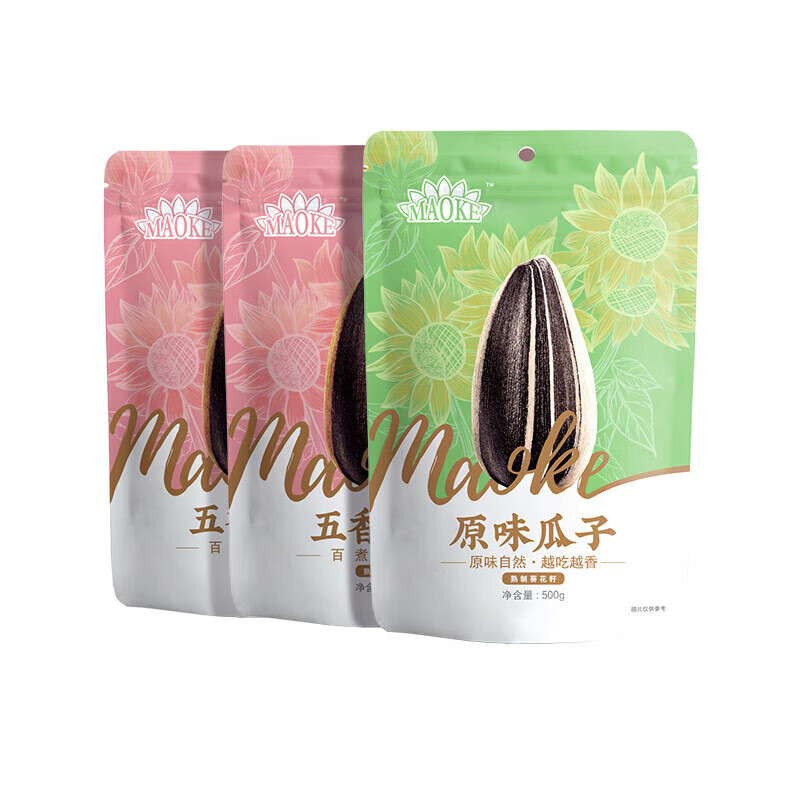 洽洽量贩装毛嗑瓜子葵花籽坚果炒货口味随机 混合口味500g*3袋