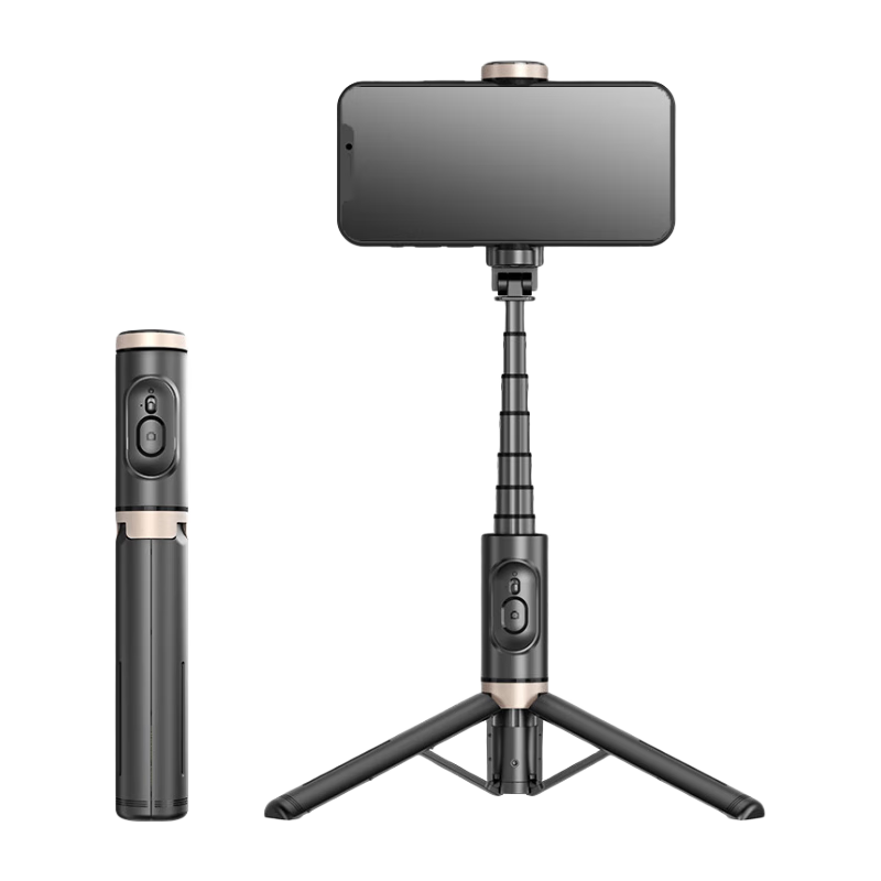 VENIDER【一體式便攜】手機(jī)自拍桿伸縮迷你三腳架旅行自拍神器360度旋轉(zhuǎn)全自動(dòng)多功能防抖便攜演唱會(huì)支架