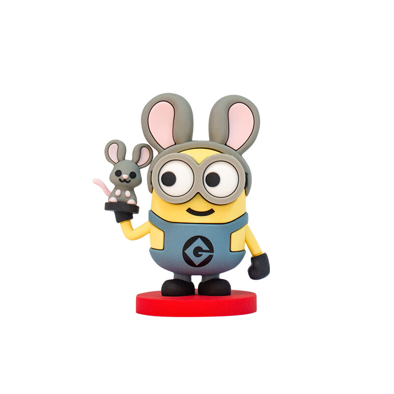 神偷奶爸小黄人十二生肖玩偶公仔动漫手办盲盒车载兔年摆件玩具 小黄人十二生肖-鼠