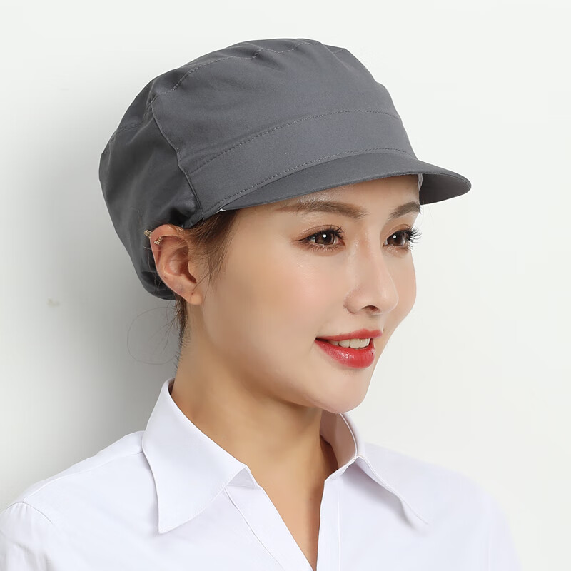 防尘工作帽防尘帽男士工厂厂工帽男工人车间工装男款女 xk001深灰色布