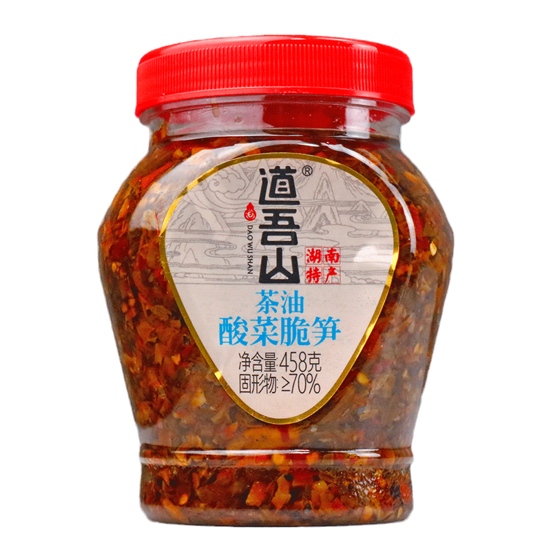 道吾山湖南浏阳特产农家下饭菜拌面酱香辣酸菜脆笋 酸菜脆笋458g*1瓶