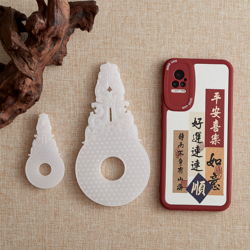 河北博物院透雕双龙白玉璧冰箱贴博物馆文物文创纪念品磁贴树脂 大号