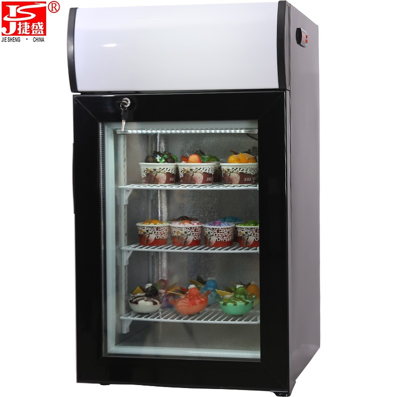 捷盛（JS）捷盛冷冻展示柜商用立式迷你小型冷柜冰淇淋雪糕榴莲冰柜肉类冻品家用玻璃门小冰箱 SD50