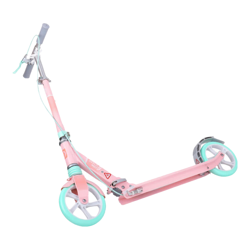 迪卡儂青少年兩輪運(yùn)動(dòng)滑板車9-14歲折疊避震手剎車mid9白粉藍(lán)4324637
