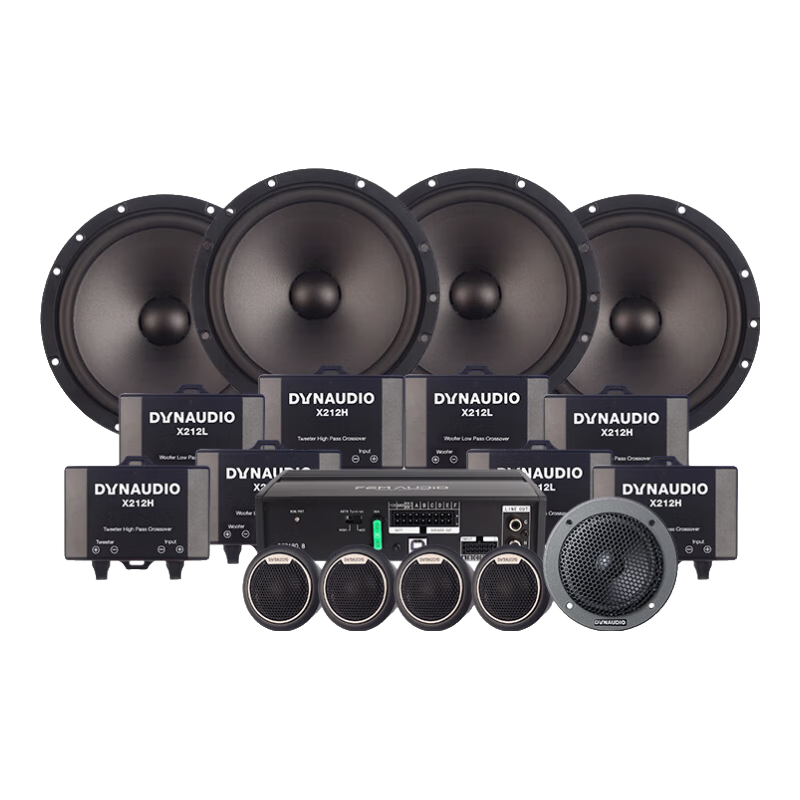 丹拿（DYNAUDIO）212汽車音響高中低音炮車載通用車型喇叭DSP功放安裝升級改裝套裝 13)8喇叭+DSP功放+中置