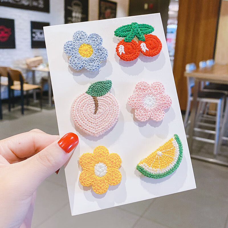 贴花朵发饰公主刘海贴卡通宝宝魔法贴小女孩魔术贴 7多姿多彩6件套