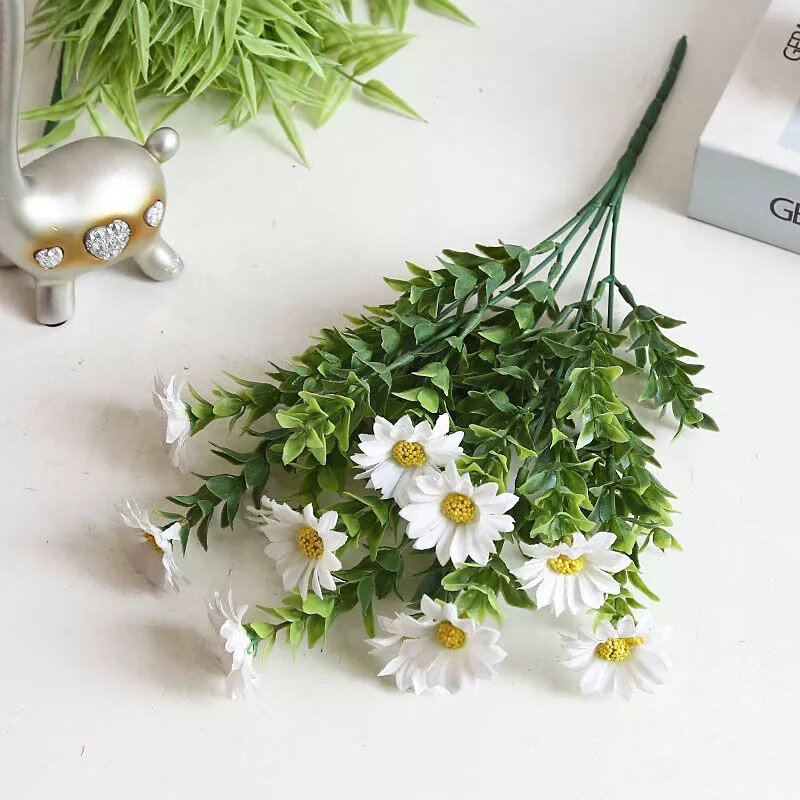 小把仿真塑料假花跳兰菊客厅摆设单束装饰插花单支干diy花卉 6头阳光向日葵 1束