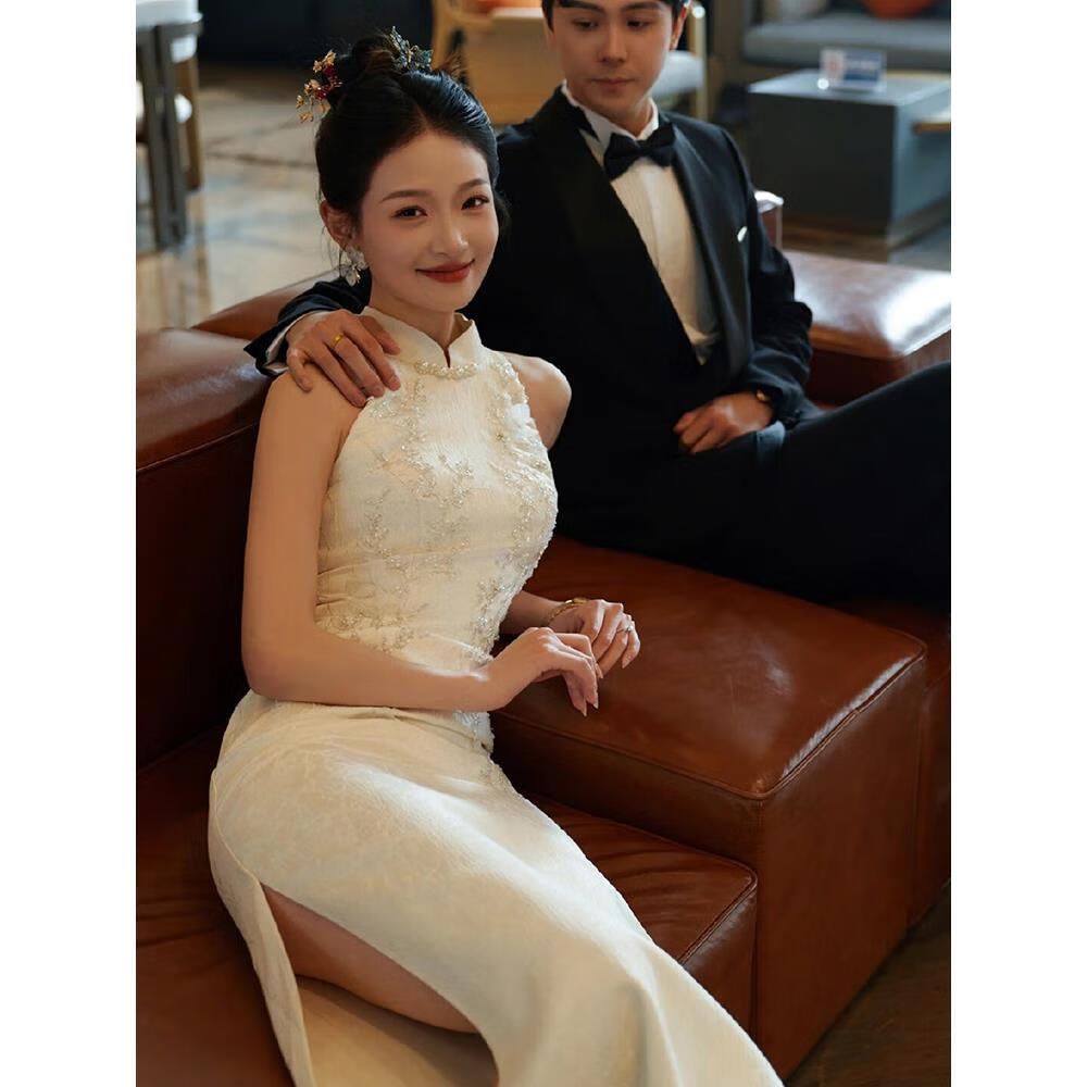 vkpi敬酒服新娘2024新款订婚旗袍礼服裙轻奢小众高端新中式宴会连衣裙