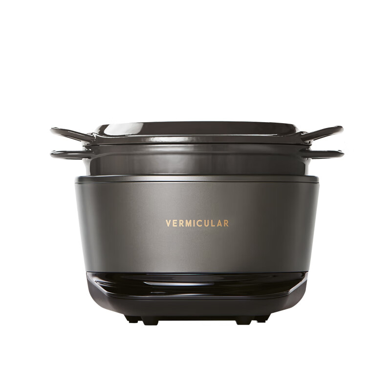 VERMICULAR【 IH多功能电饭锅】唯米乐日本原装进口电饭锅微压无涂层珐琅铸铁内锅 柴火饭煲多功能锅料理锅 太空灰 3.7L