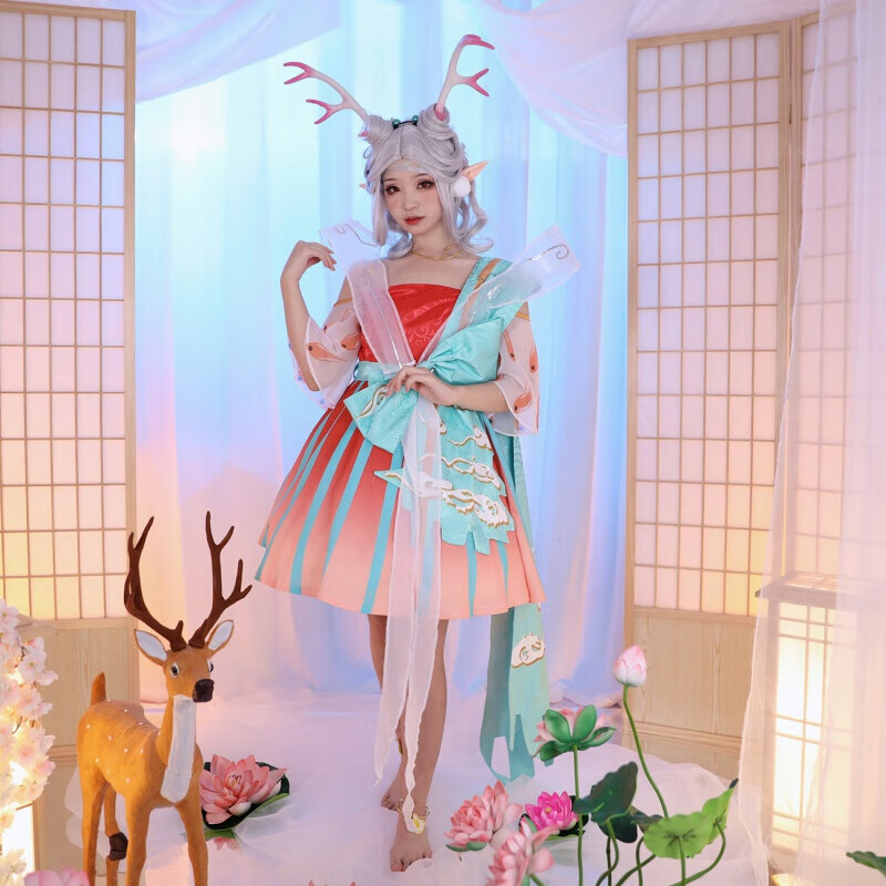 项芽cos服王者荣耀cos瑶妹遇见神鹿cosplay服可爱古风汉服游戏 神鹿瑶