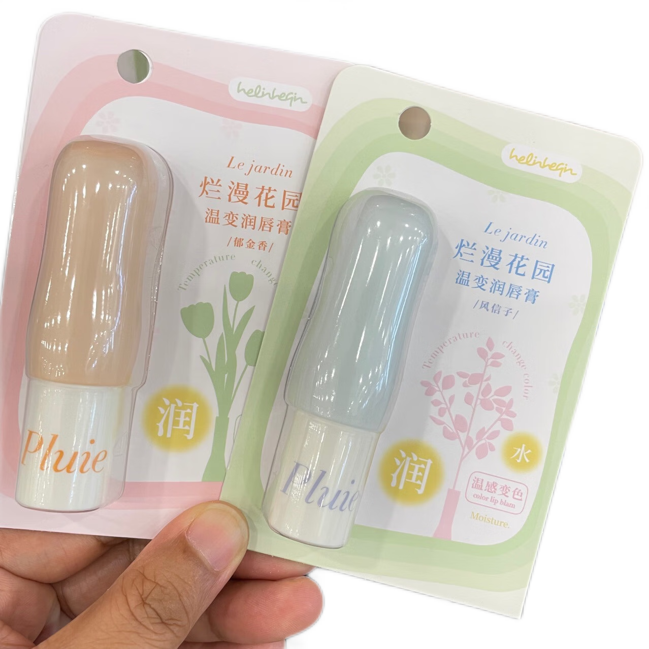 山头林村好伶好倩~烂漫花园温变淡彩 温感变色 淡彩粉橘色保湿 润唇膏 2.7g H103-1淡彩郁金香