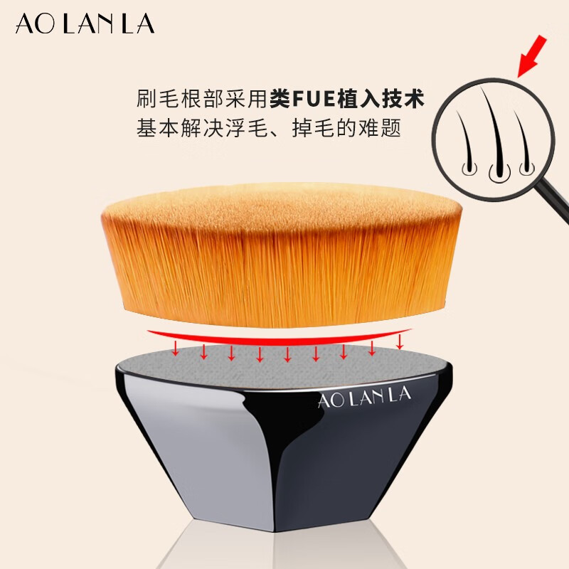 AOLANLA55号魔术无痕粉底刷便携粉底液化妆刷不吃粉美妆刷生日礼物送女友 55#粉底刷礼盒款+150ml清洗剂 1支