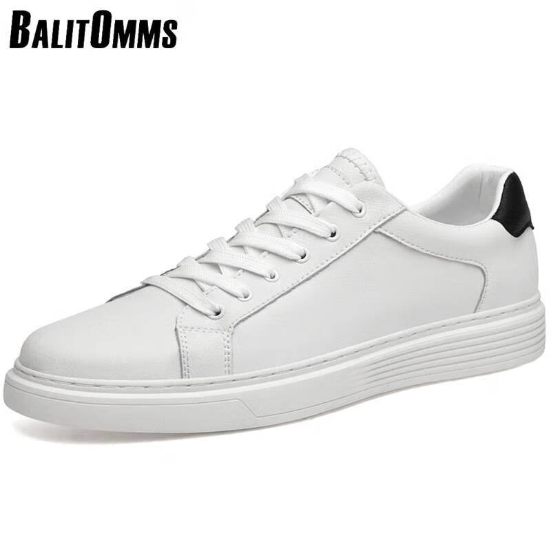 百丽驼美士(balitomms)白色无logo男士小白鞋休闲单鞋透气男鞋鞋子