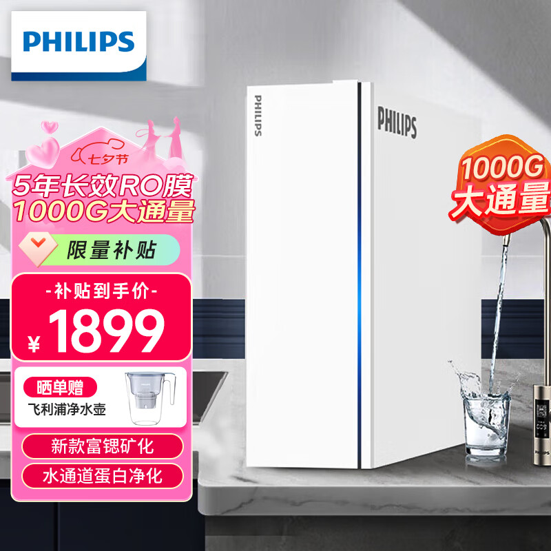 飞利浦(philips)净水器家用富锶矿化u22升级1000g富锶矿物质2.