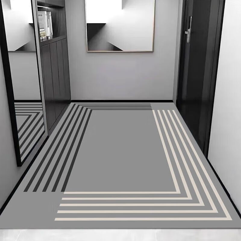 硅藻泥地垫大尺寸可裁剪入户门垫进门除尘防滑吸水脚垫浴室厕所 金线橙橘真硅藻泥 80*120cm