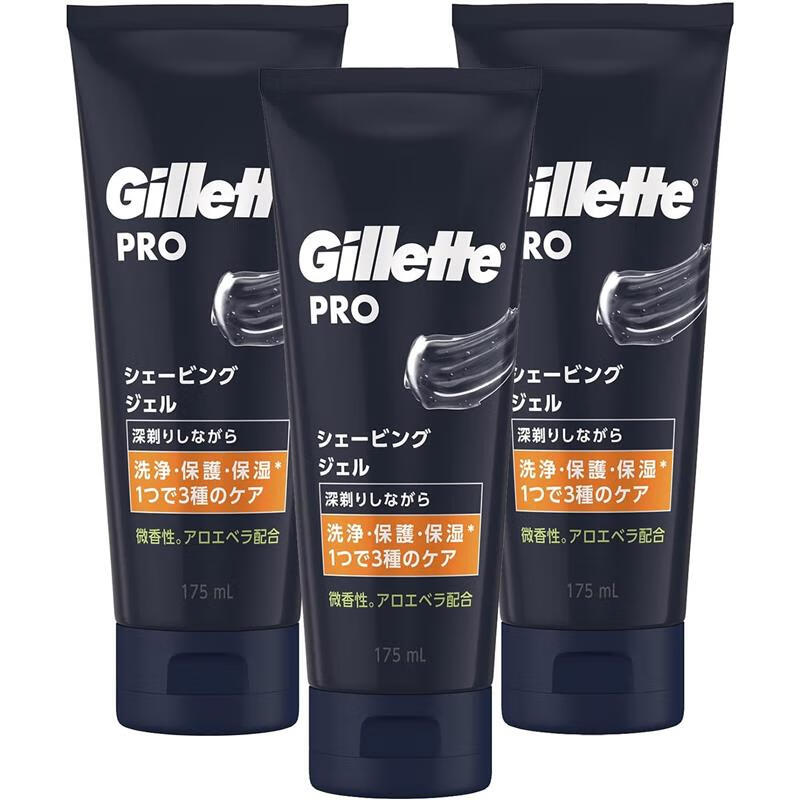 吉列（Gillette）【日本直邮】Gillette Pro系列男士剃须泡沫手动剃须刀刮胡泡沫 Gillette Pro【剃须啫喱 3瓶装】