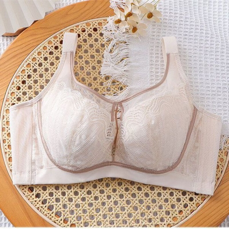 胸显小胸内衣女全罩杯夏季薄款聚拢收副乳调整型防下垂上 月光白 75b