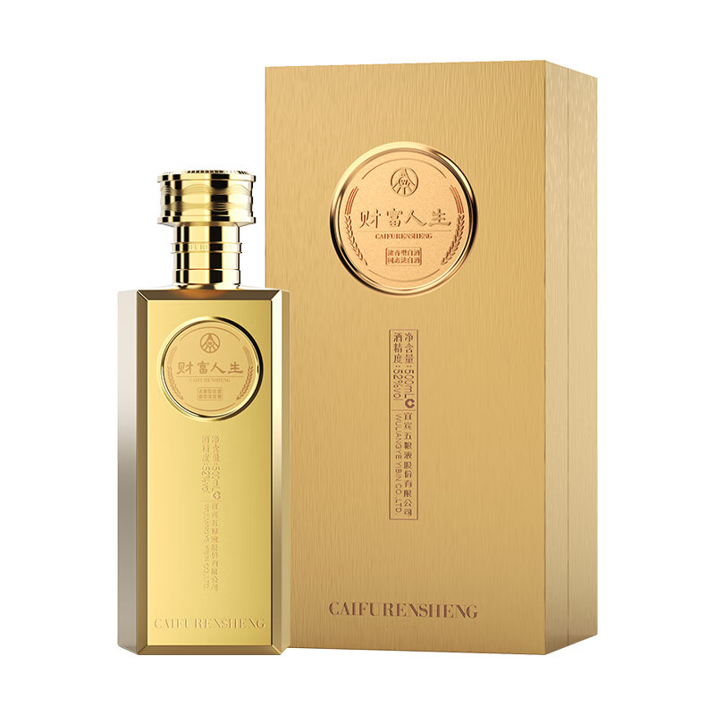 人家(wu liang ren jia) 浓香型白酒 52度 500ml 1瓶 财富人生金砖