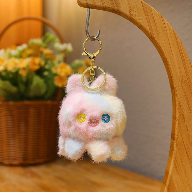 贝智鹿可爱毛绒小章鱼钥匙扣挂件卡通公仔书包车钥匙链4寸抓娃娃机