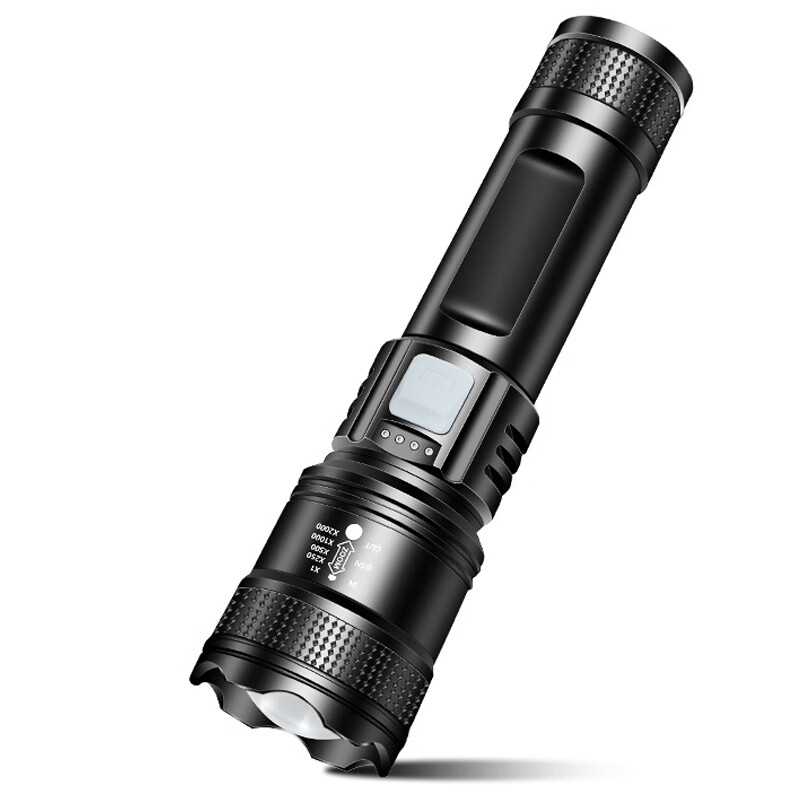 暗月强光战术手电野外生存穿天炮家用小型便携大容量多功能应急变焦 至尊款【家用超大容量】爆亮远射