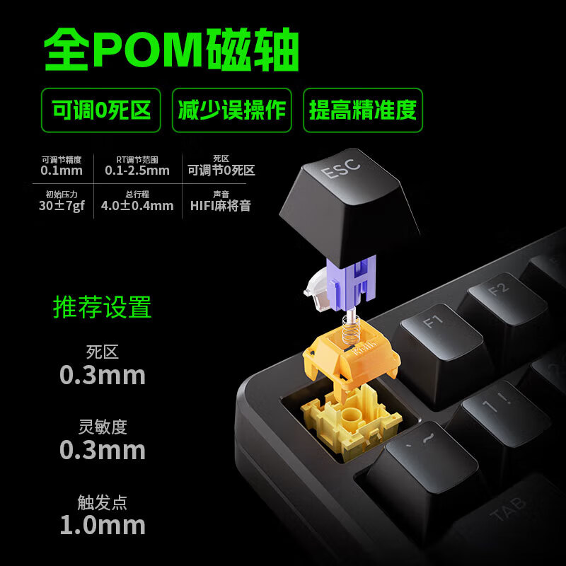 ANTGAMER蚂蚁电竞AGK75客制化磁轴键盘无线蓝牙瓦罗兰特网页驱动电竞游戏专用0.2ms三模铝坨坨75配列麻将音 黑色 RGB