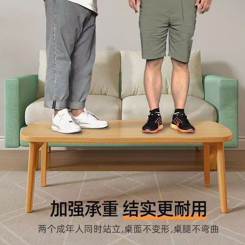 朵貌德国品质可折叠茶几小户型客厅家用茶几餐桌两用卧室小矮桌实木简 【稳固支撑】胡桃色80*55【不可 橡胶木腿