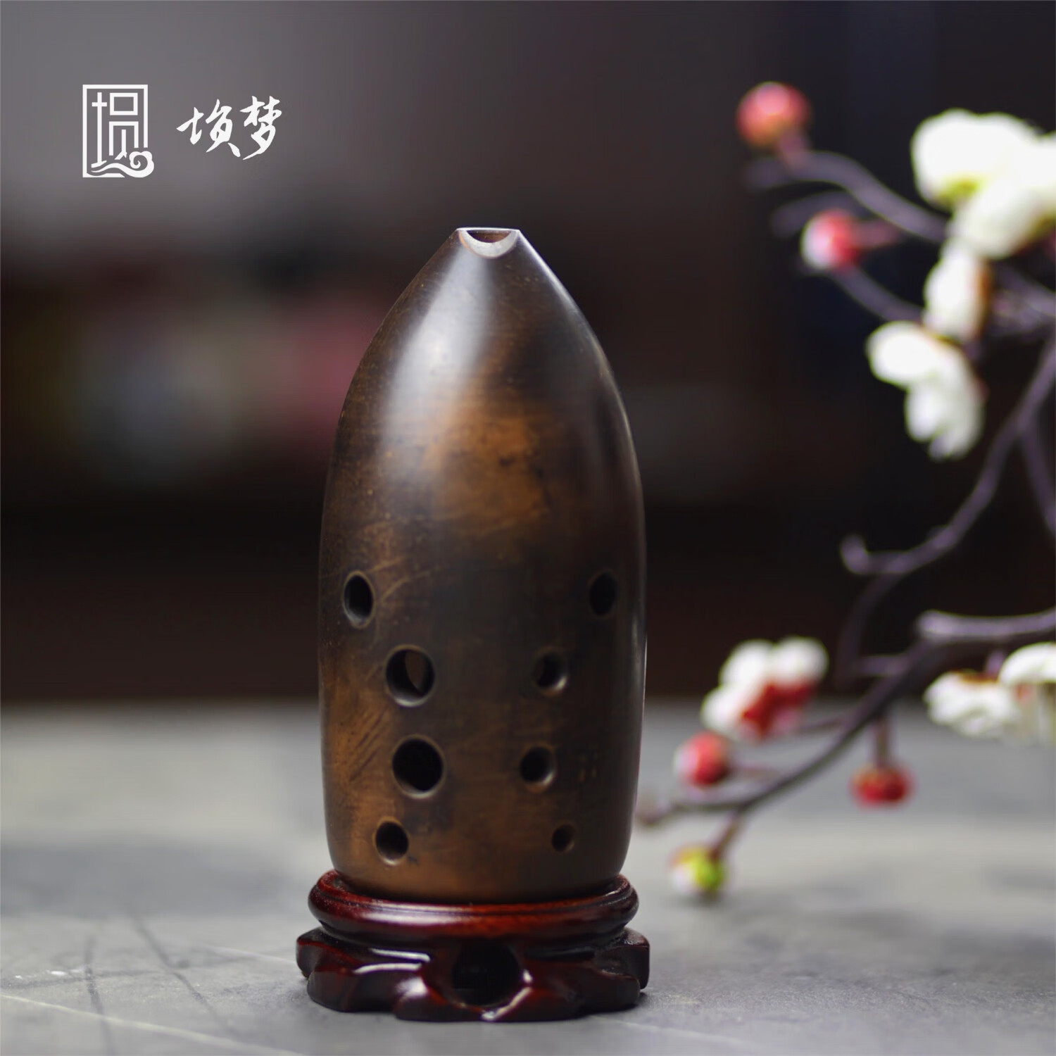 易水埙十孔熏烧双腔笔筒陶埙乐器初学者入门专业民族演奏吹奏乐器古埙