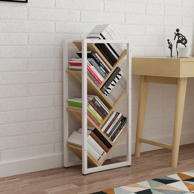 诗亭阁树形书架省空间书架落地北欧小书架简易学生书架创意树形落地置