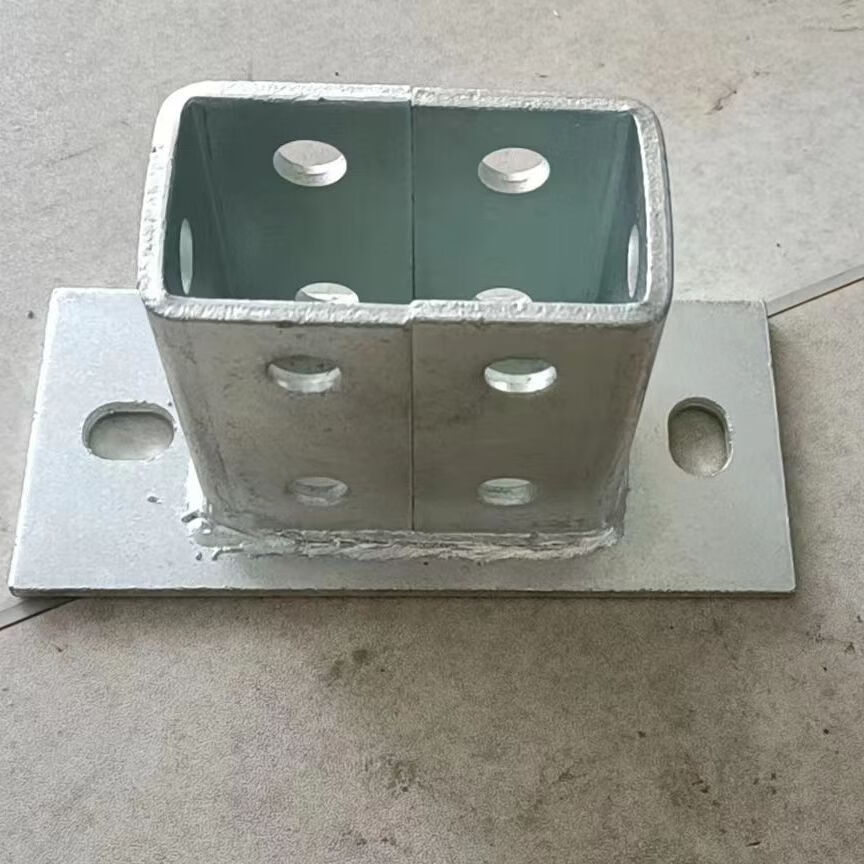 抗震支架配件方管连接件免焊焊接底座支架镀锌c型钢底座 卡41*82