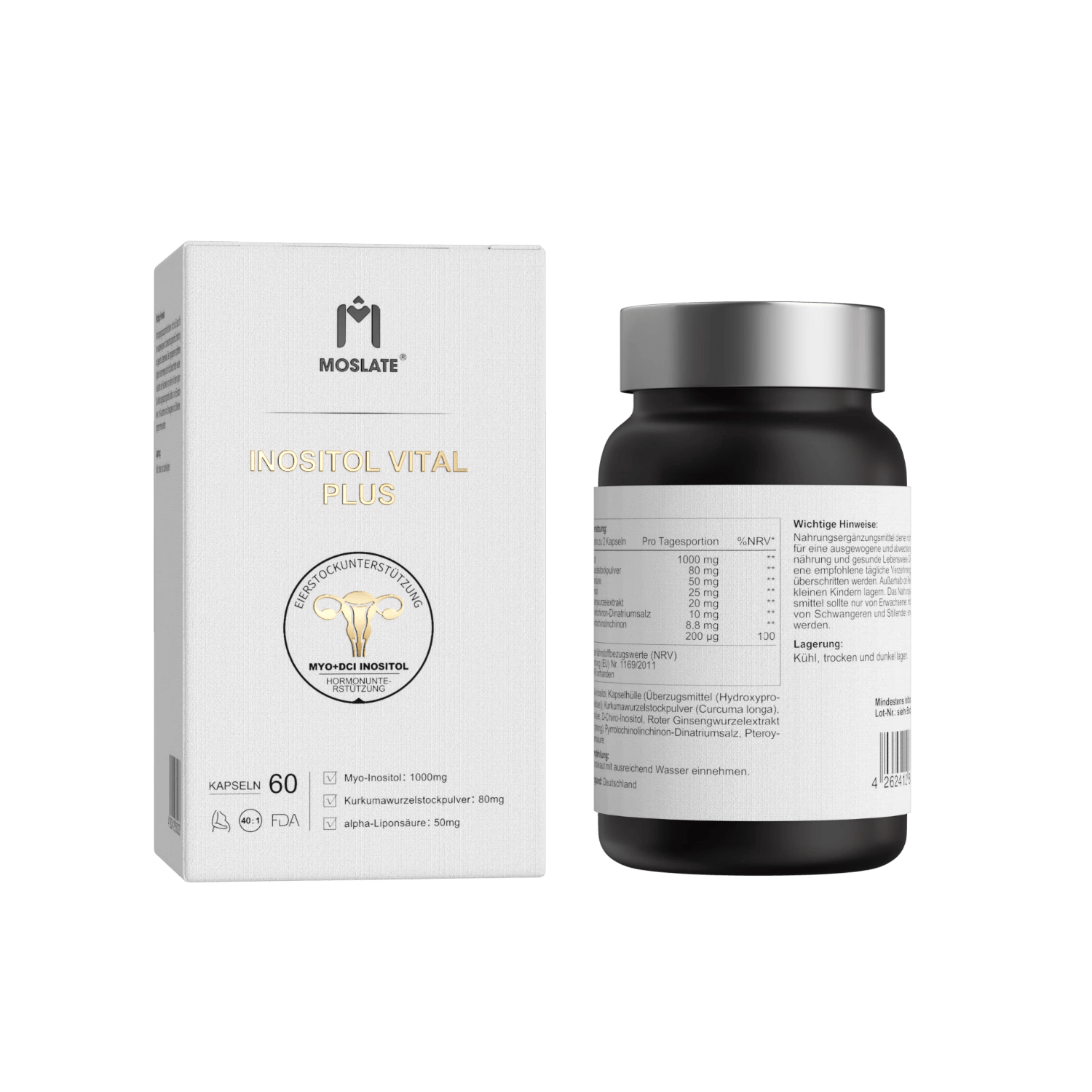 MOSLATE【专利护巢】进口肌醇40:1多囊调理 滋养卵巢补充雌激素改善月经