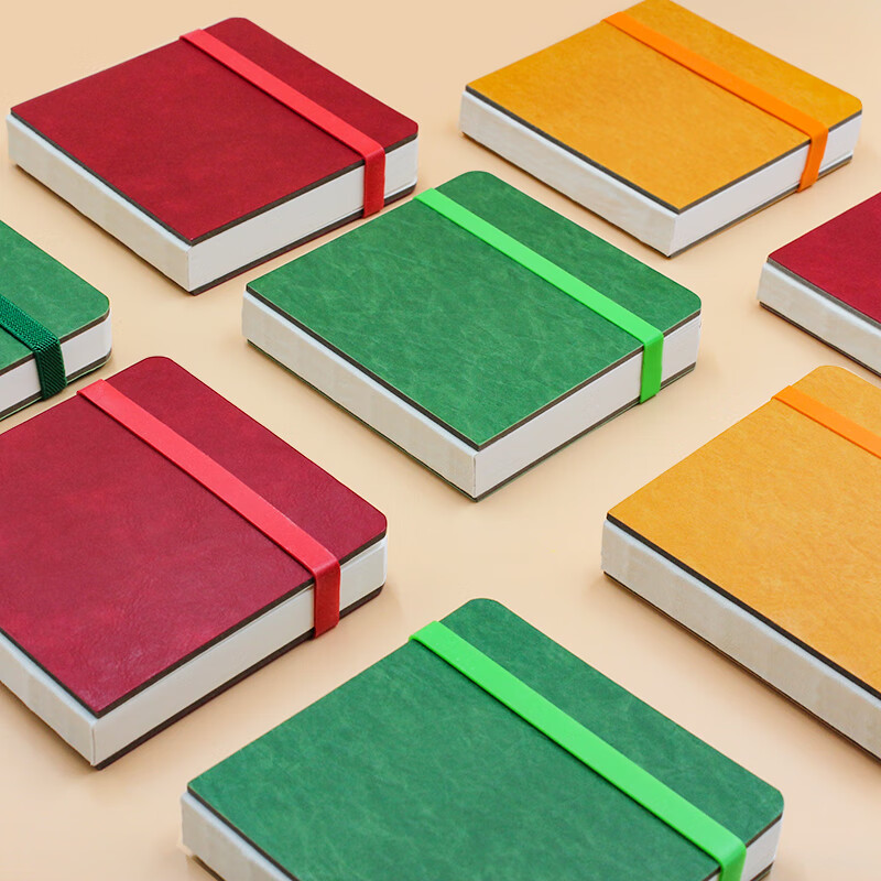 本语时光全棉半棉水彩丙烯马克笔速写方形随身绘画本仿皮300克中粗细纹硬面彩铅油画棒涂鸦画画本 绿色（半棉中粗， 12厘米*12厘米）