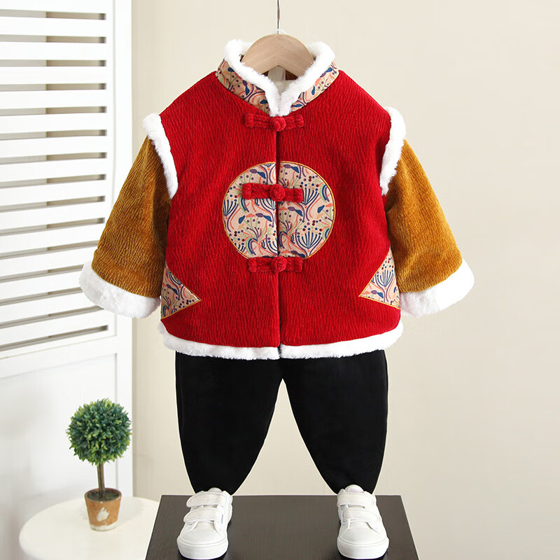 沁勒北尼儿童拜年服男童龙年宝宝新年装男孩唐装套装