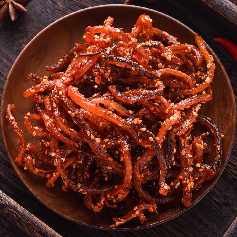 朗小贝香辣蜜汁鳗鱼丝500g罐装广西北海海味特产休闲零食品香辣海鲜