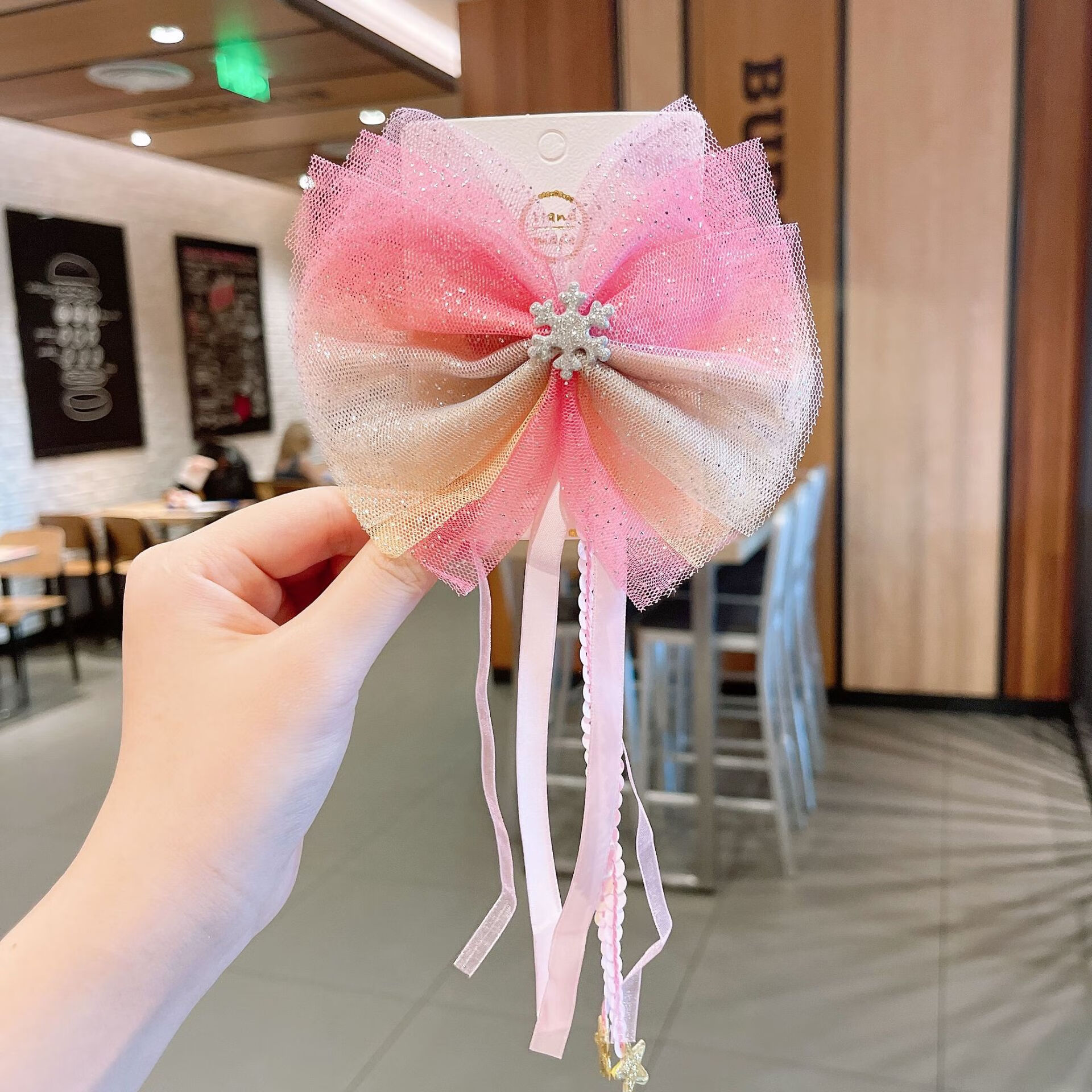 兰怜韩国公主发夹女童lolita飘带蝴蝶结发卡洛丽塔网纱顶夹小女孩发饰