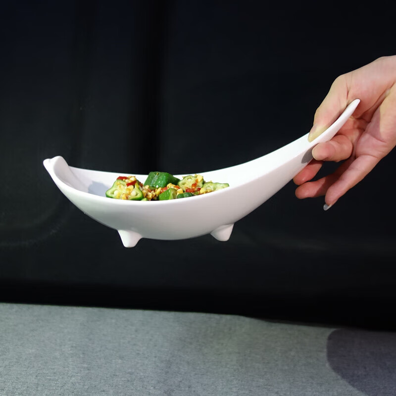 阡囤酒店凉菜盘子异形创意餐具小吃盘冷菜盘ktv茶楼餐厅商用白瓷餐具